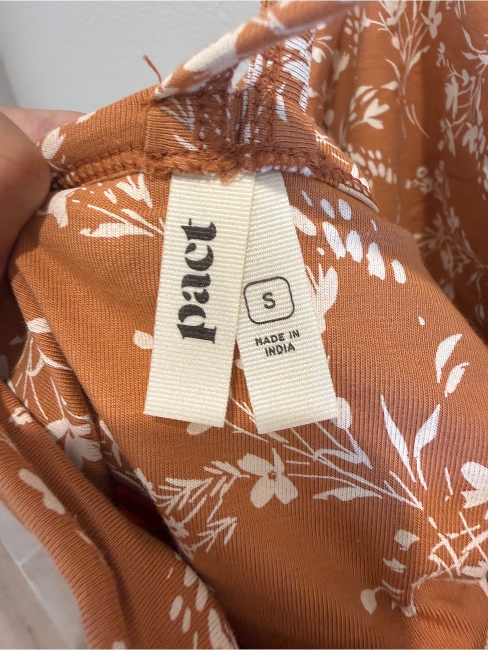 Pact Organic Rust Floral Dress Size Small - Picture 5 of 6